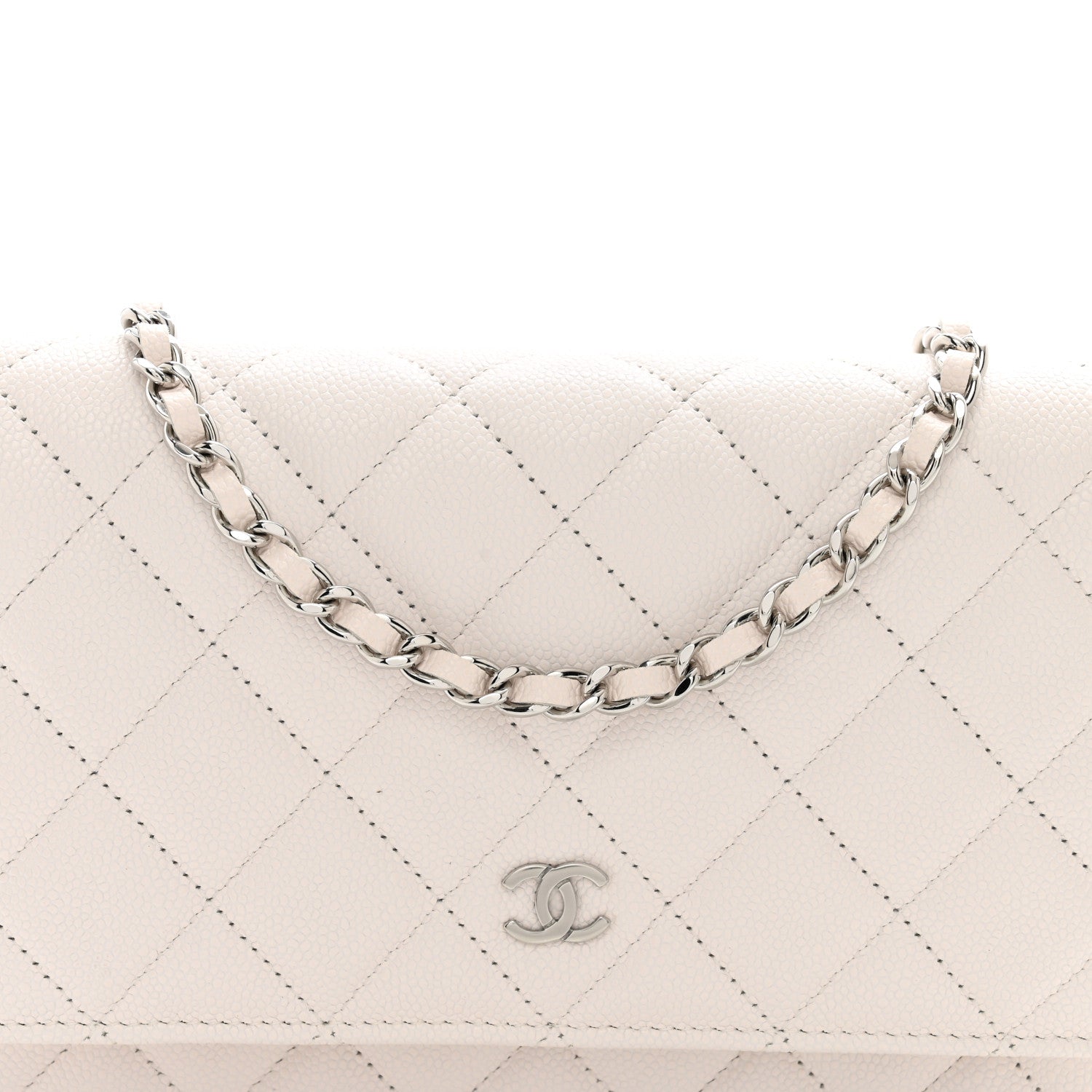 Chanel Caviar Quilted Wallet On Chain WOC White 5 of 12