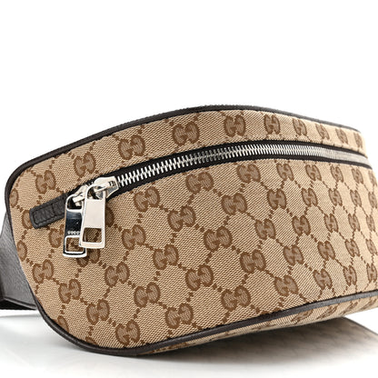 Gucci Monogram Dollar Calfskin Waist Pouch Beige Ebony Testa di Moro Marrone Scuro 8 of 9
