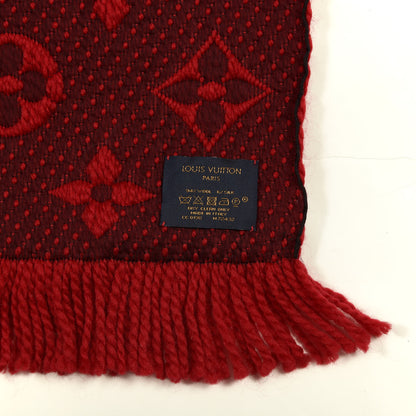 Louis Vuitton Wool Silk Logomania Scarf Rubis 3 of 3