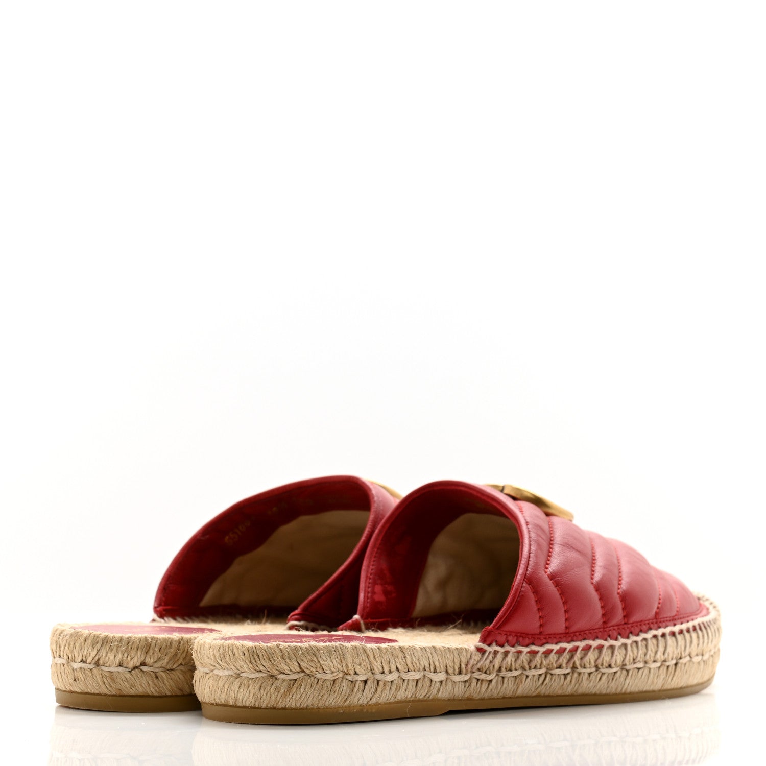 Gucci Nappa Matelasse GG Marmont Espadrille Slippers 38.5 Hibiscus Red 4 of 10