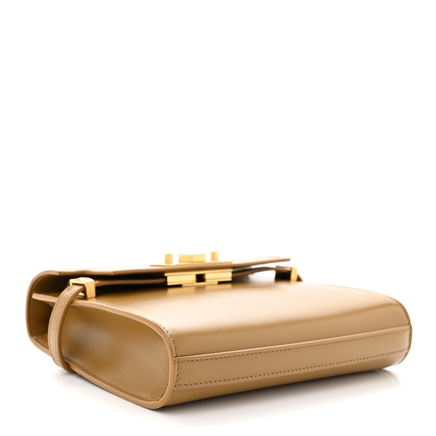Smooth Calfskin Mini Manhattan Shoulder Bag Baguette Cheddar