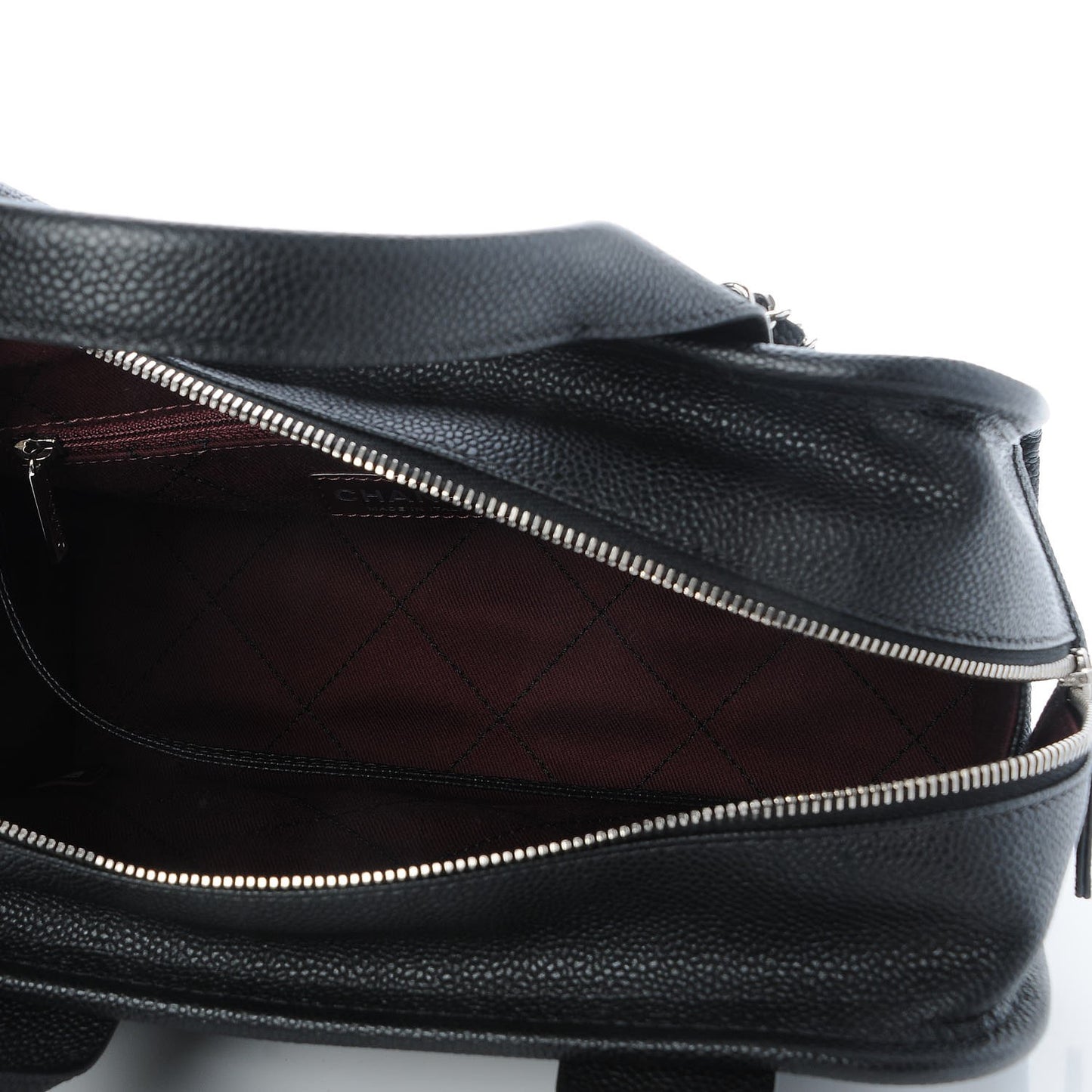 Caviar Quilted Small Deauville Bowling Bag Black