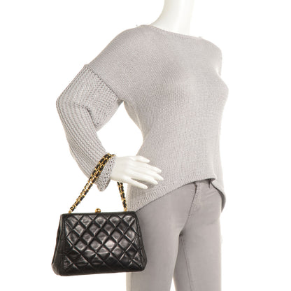 Chanel Lambskin Quilted Framed Evening Bag Black 2 of 7