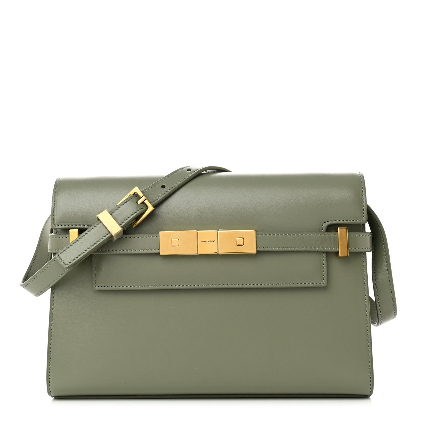 Smooth Calfskin Small Manhattan Shoulder Bag Light Green