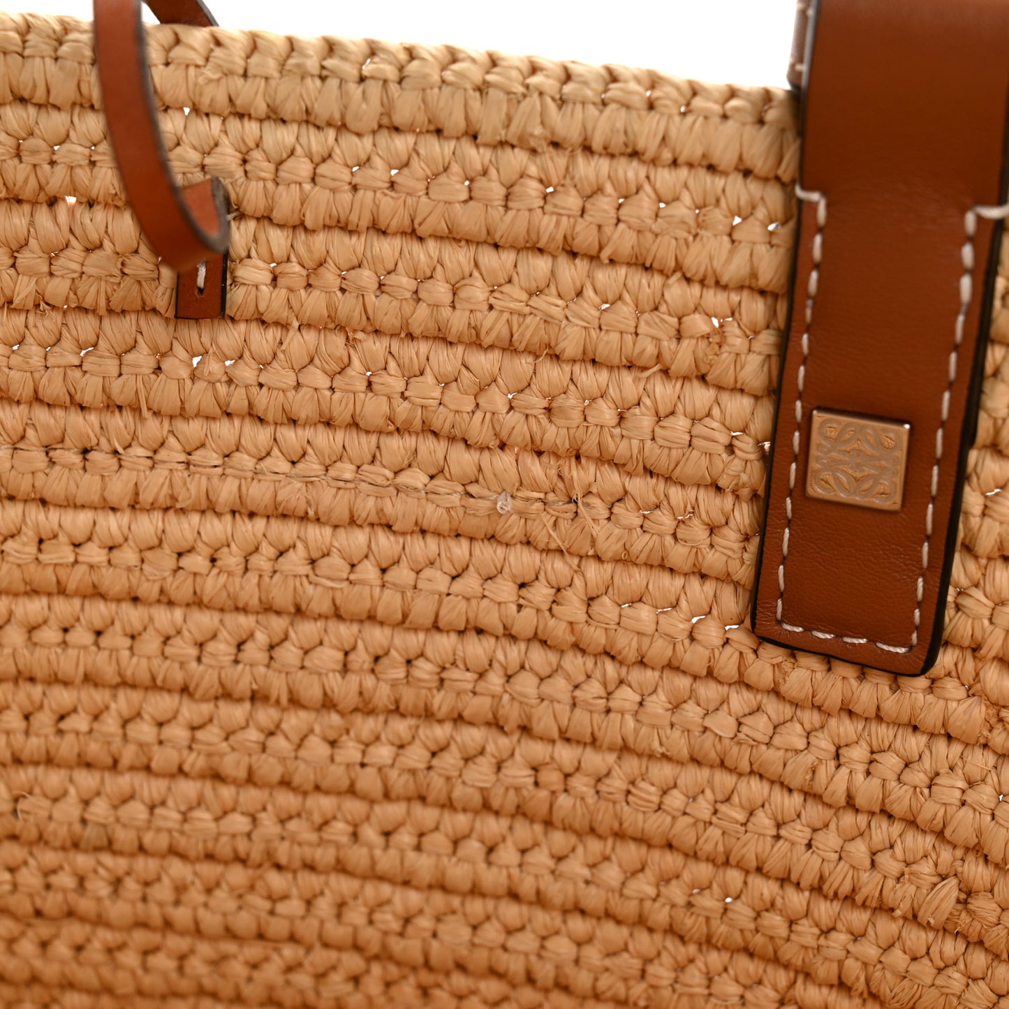 Raffia Small Elephant Basket Tote Bag Natural Tan