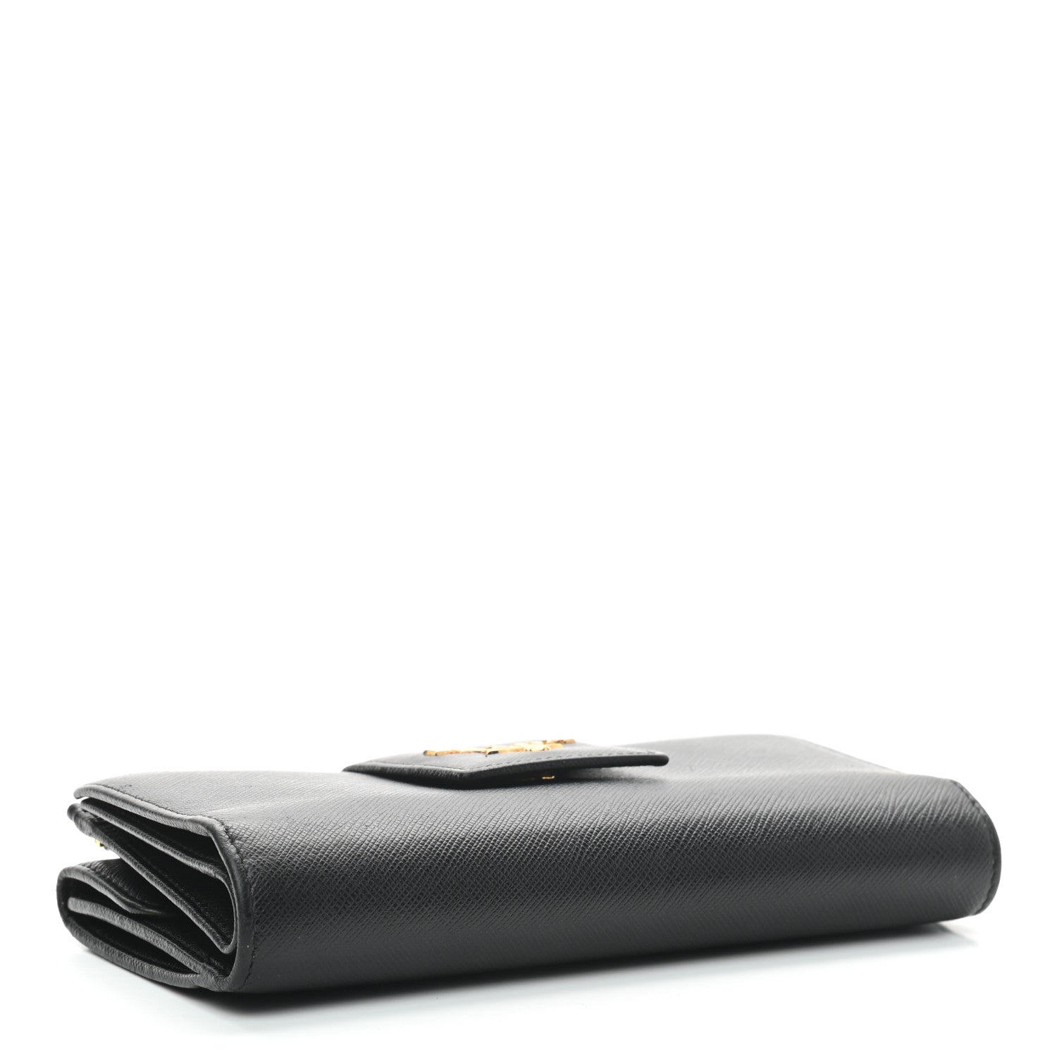 Prada Saffiano Metal Tab Wallet Black 4 of 6