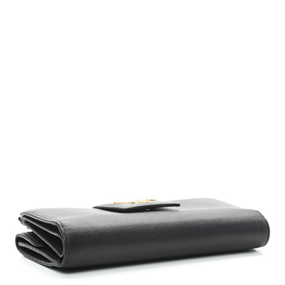 Prada Saffiano Metal Tab Wallet Black 4 of 6