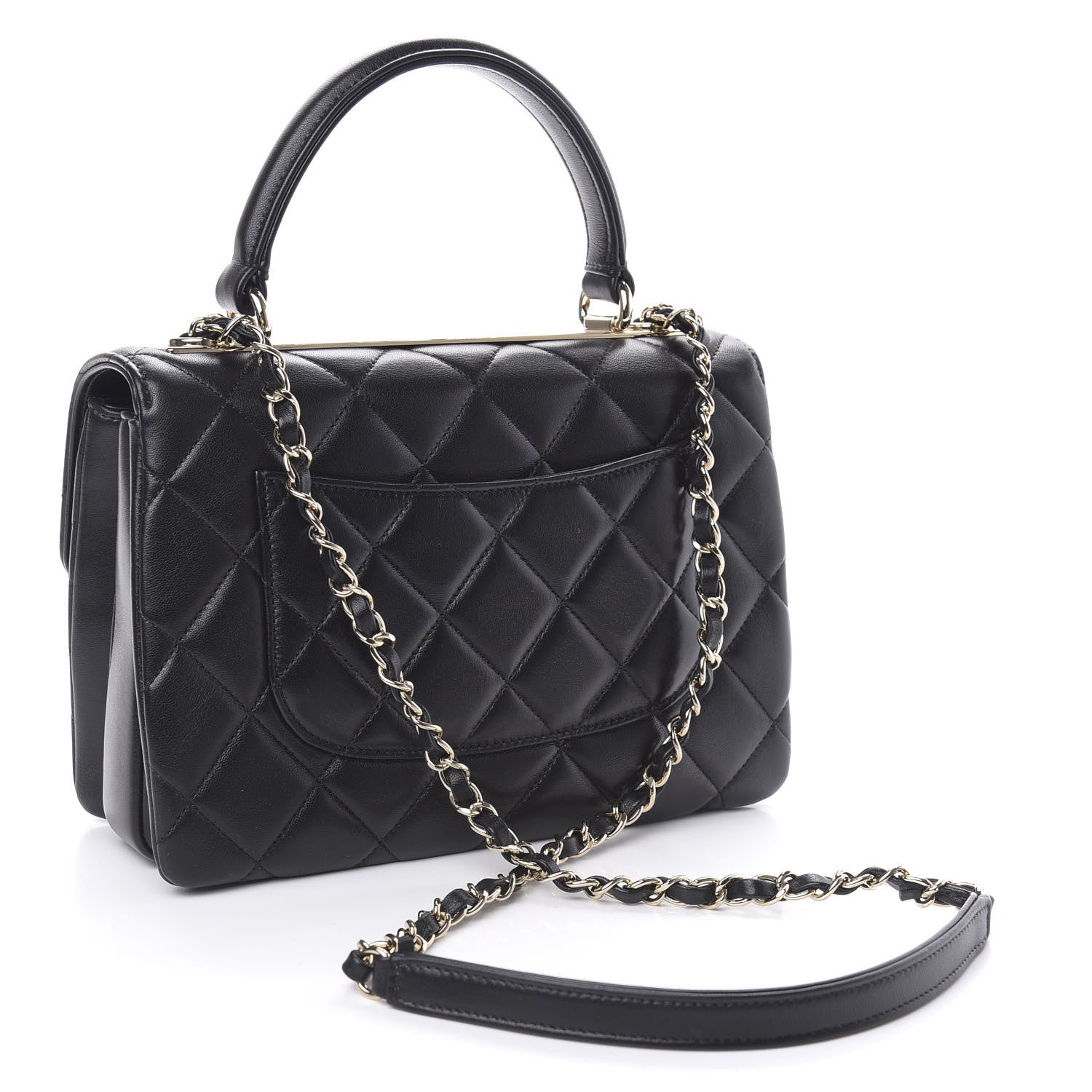 Chanel Lambskin Quilted Small Trendy CC Dual Handle Flap Bag Black 3 of 11