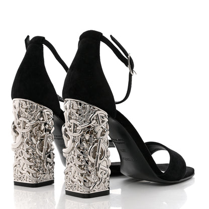 Hermes Suede Goatskin Glam 105 Sandals 38.5 Black 4 of 8