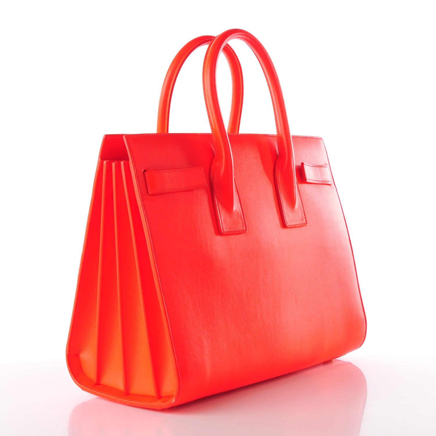 Saint Laurent Calfskin Small Sac De Jour Neon Orange 3 of 9