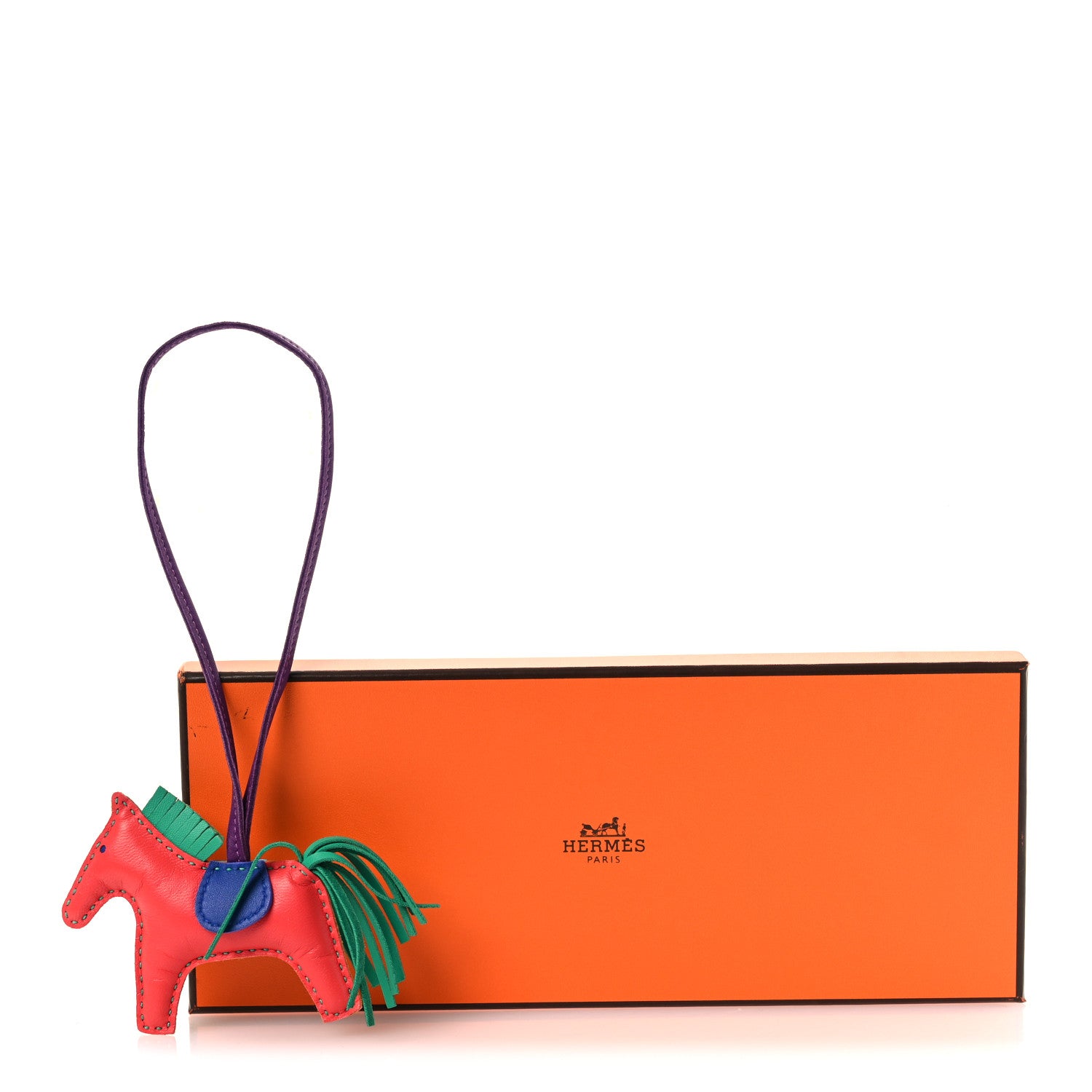 Hermes Milo Lambskin Grigri Rainbow Reversible Rodeo Bag Charm PM Rose Jaipur Bleu Aztec Menthe Anemone 4 of 4
