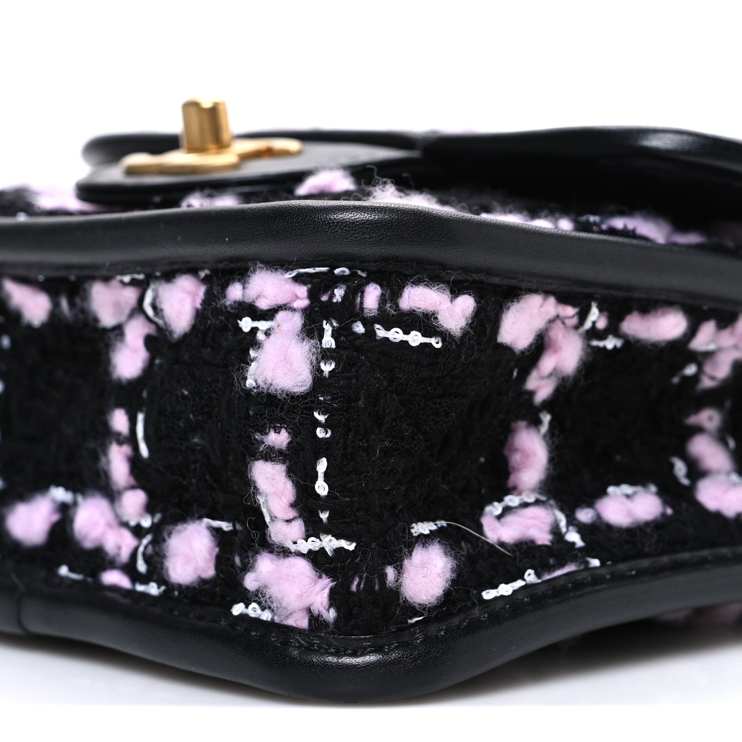 Chanel Tweed Calfskin School Memory Mini Top Handle Flap Black Pink White 10 of 10