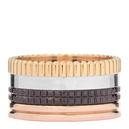 Boucheron 18K Pink Yellow White Gold PVD Large Quatre Classique Ring 60 9 1 of 8