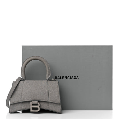Balenciaga Glitter Fabric Hourglass Top Handle Bag XS Grey 15 of 15