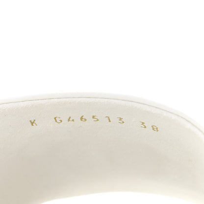 Chanel Lambskin Quilted CC Platform Mules 38 White 9 of 10