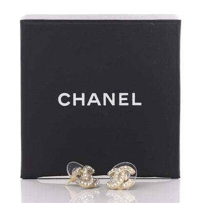 Chanel Crystal CC Earrings Light Gold 5 of 5