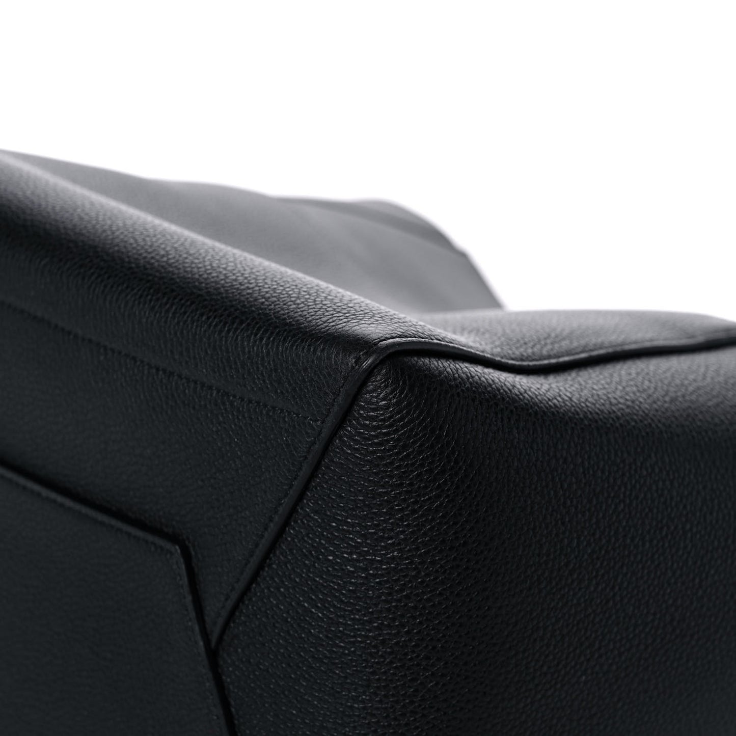 Soft Grained Calfskin Sangle Bucket Bag Black