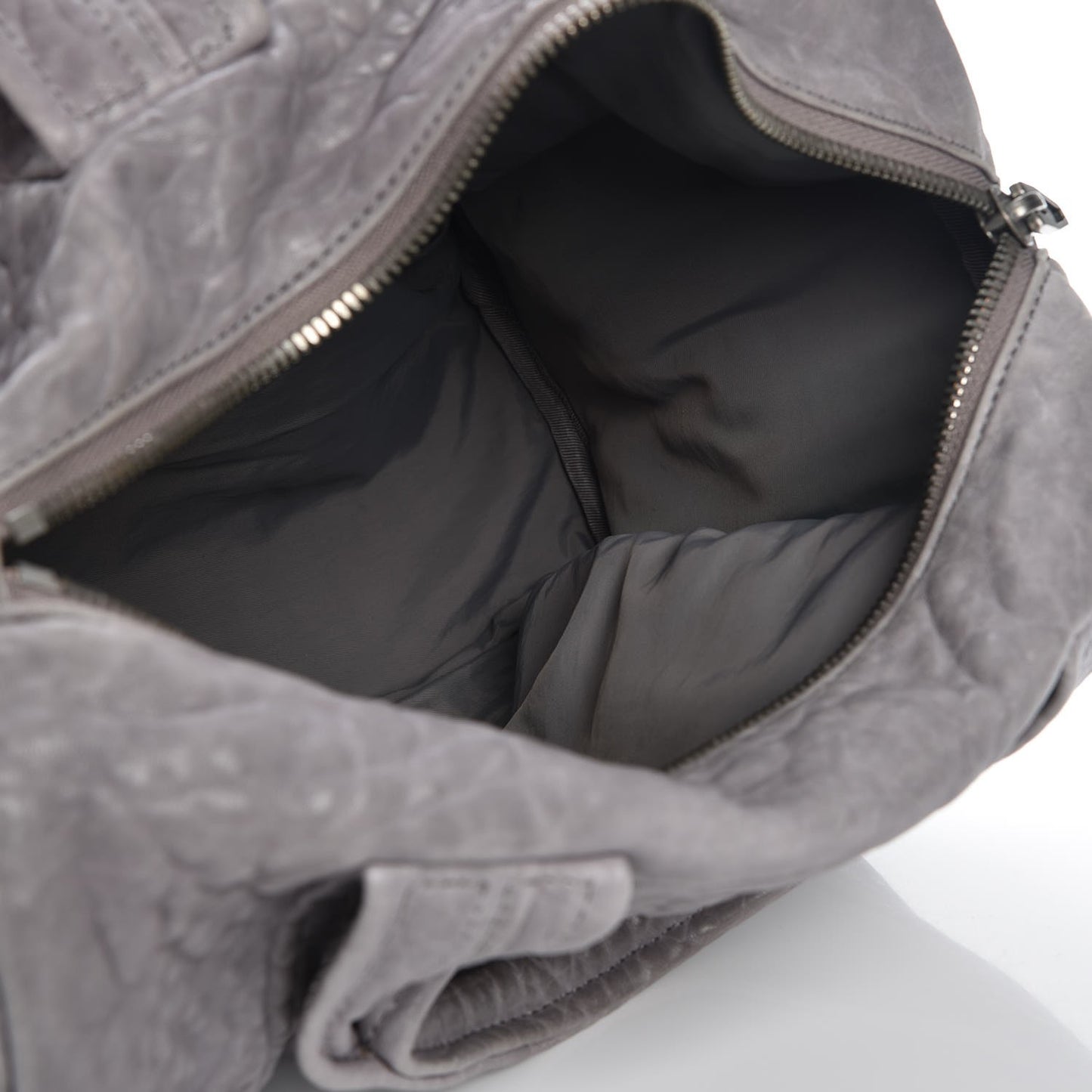Pebbled Lambskin Rocco Duffel Grey