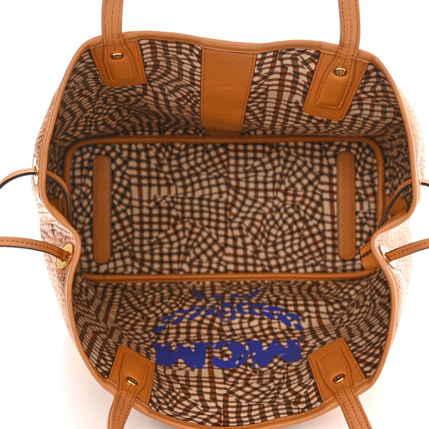 MCM Visetos Medium Liz Reversible Shopper Tote Cognac 9 of 15