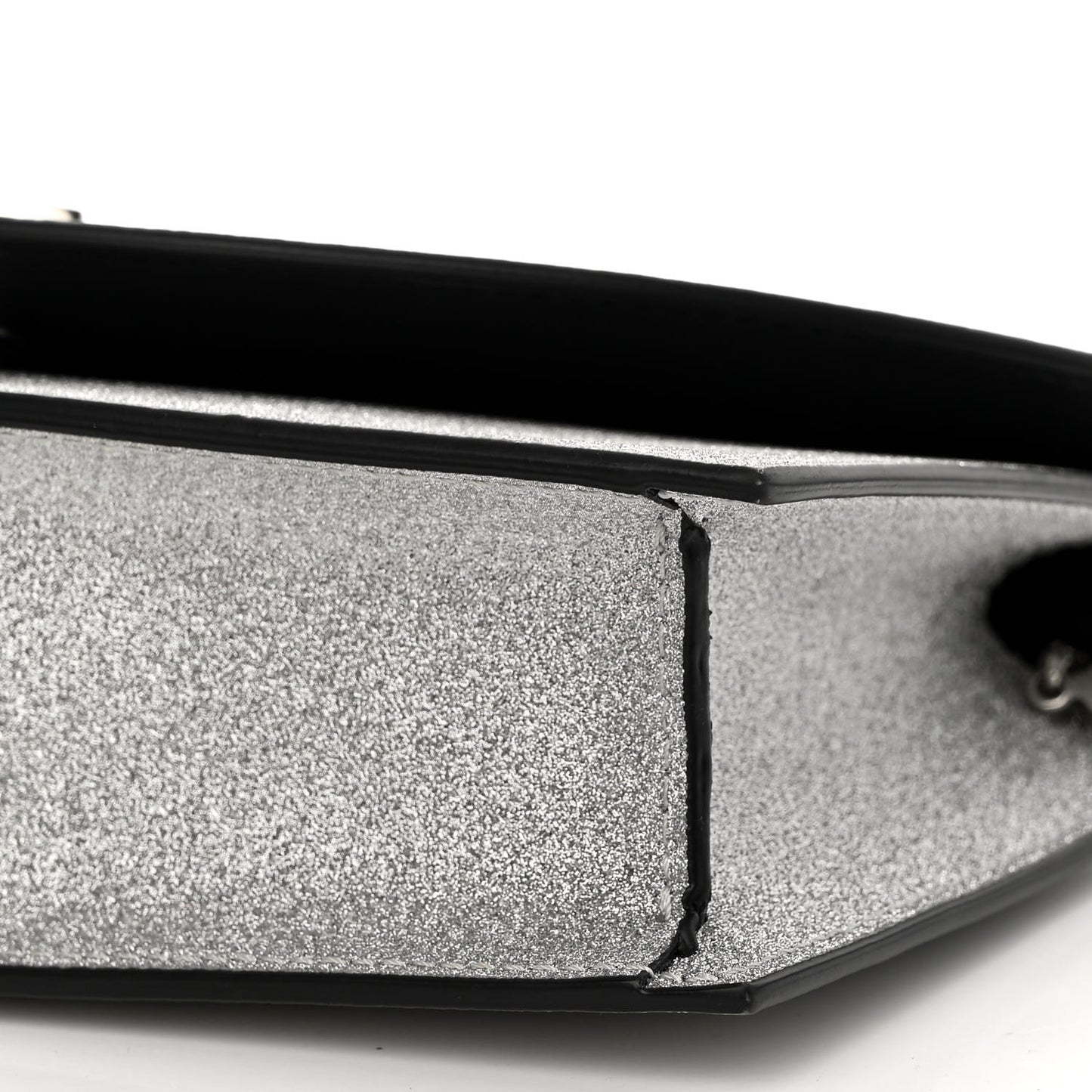 Glitter Calfskin Loubi54 Crossbody Clutch Silver