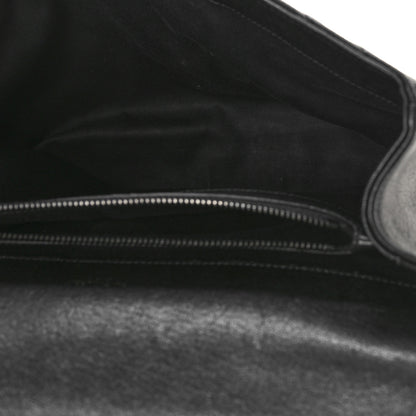 Saint Laurent Sheepskin Matelasse Chevron Monogram Monochrome Large College Satchel Black 5 of 12