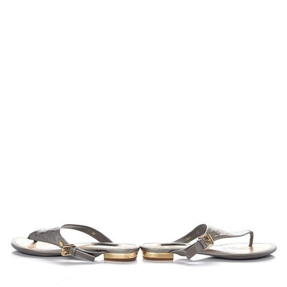 Louis Vuitton Vernis No Doubt Thong Sandals 39 Gris Art Deco 6 of 13
