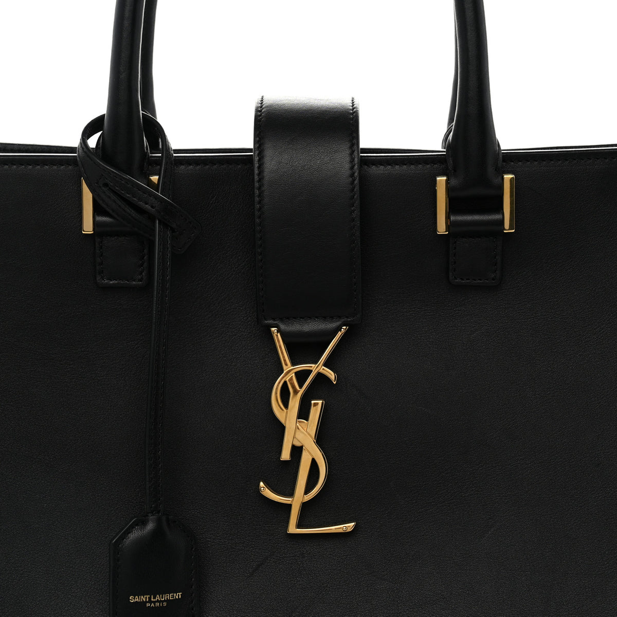Saint Laurent Smooth Calfskin Medium Monogram Cabas Black 8 of 11