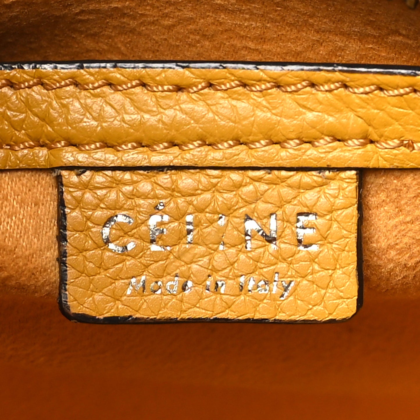 Drummed Calfskin Nano Luggage Ocre