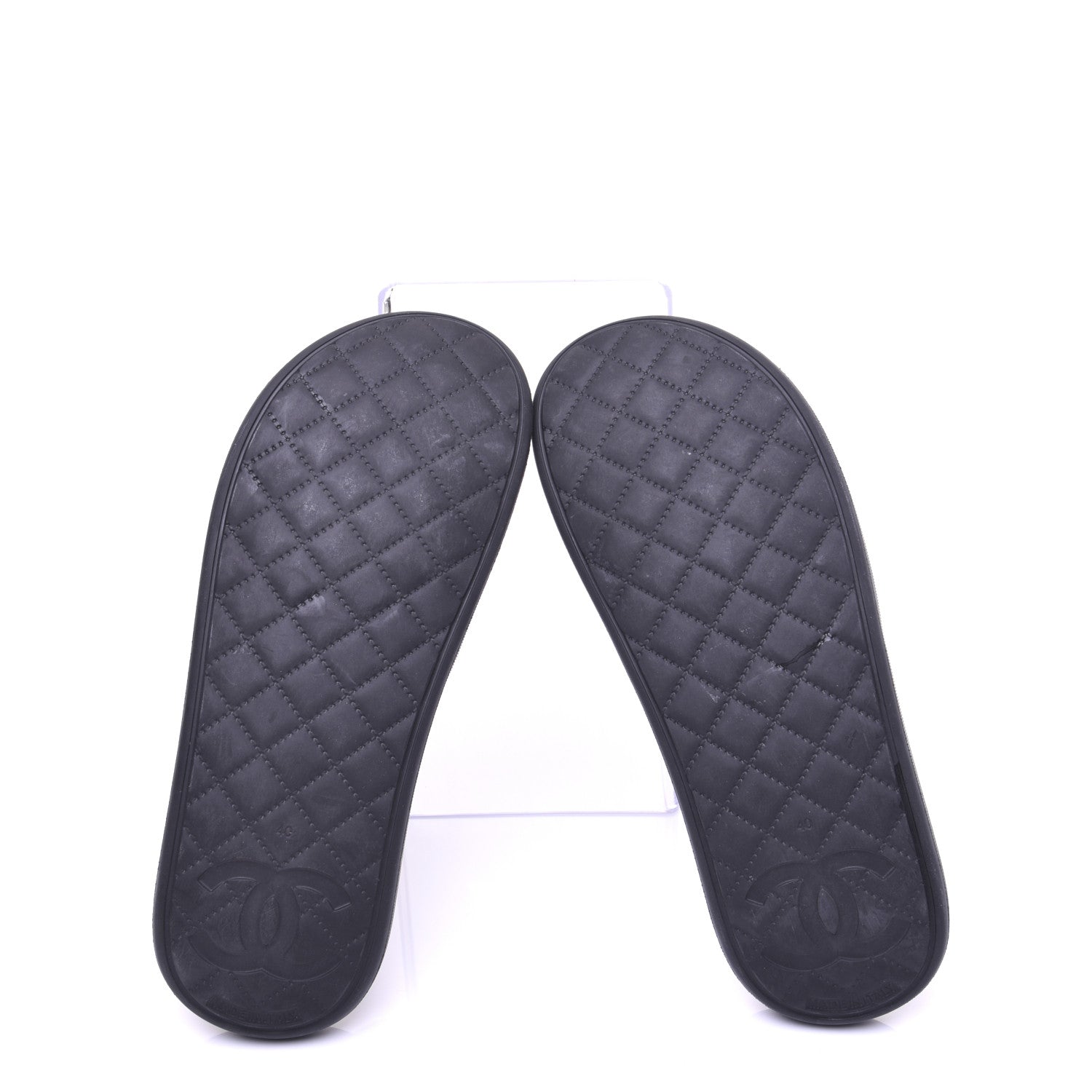 Chanel Thermoplastic PVC Camellia Mule Sandals 40 Black 13 of 24