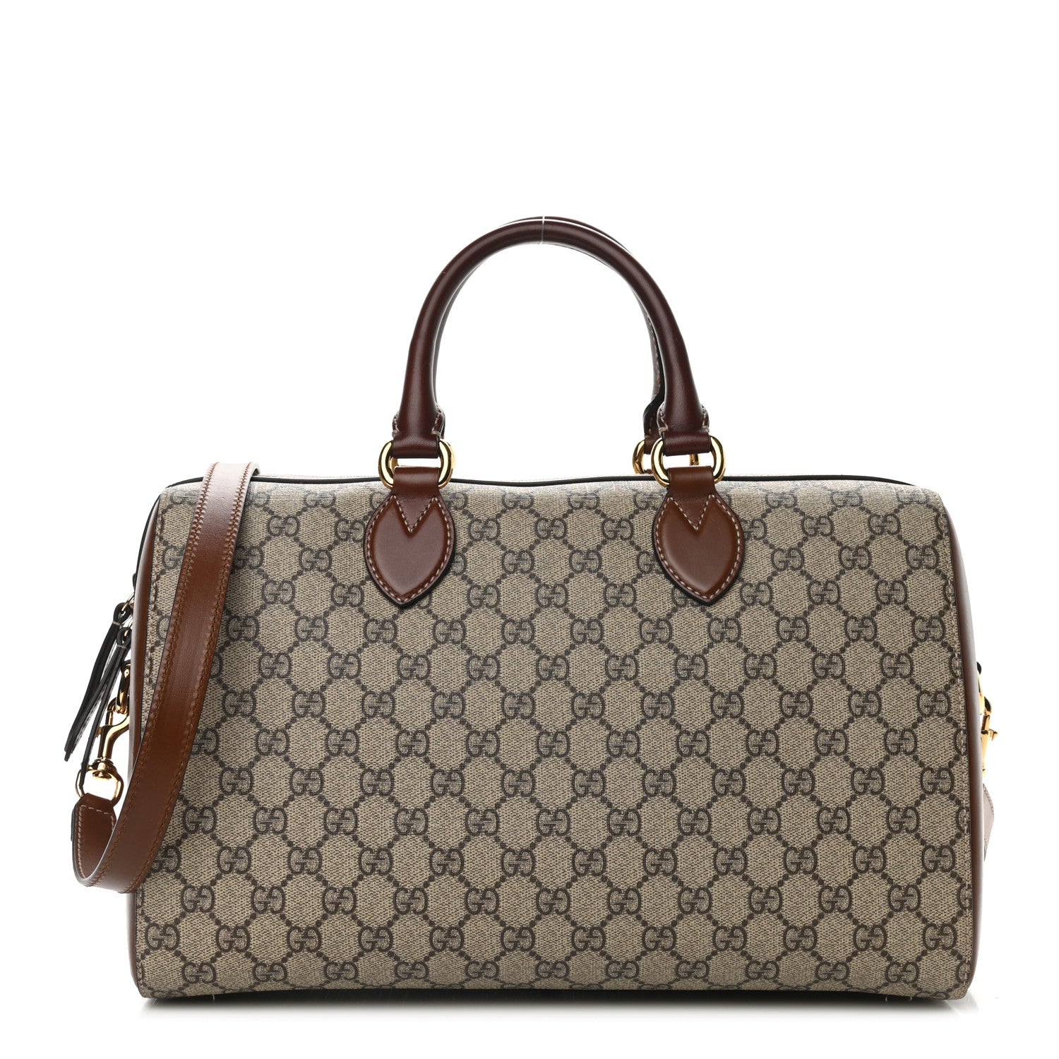Gucci GG Supreme Monogram Medium Boston Beige Cuir 1 of 10