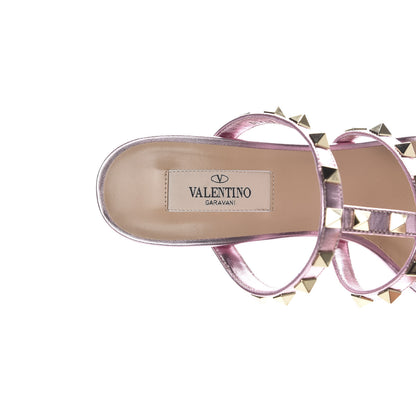 Valentino Garavani Metallic Nappa Rockstud 60mm Caged Slide Sandals 38 Giacinto 7 of 10