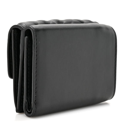 Fendi Nappa Matisse FF Diagonal Embossed Micro Tri-Fold Wallet Black 3 of 9