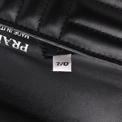Prada Soft Calfskin Impunture Diagramme Small Chain Flap Shoulder Bag Black 7 of 13