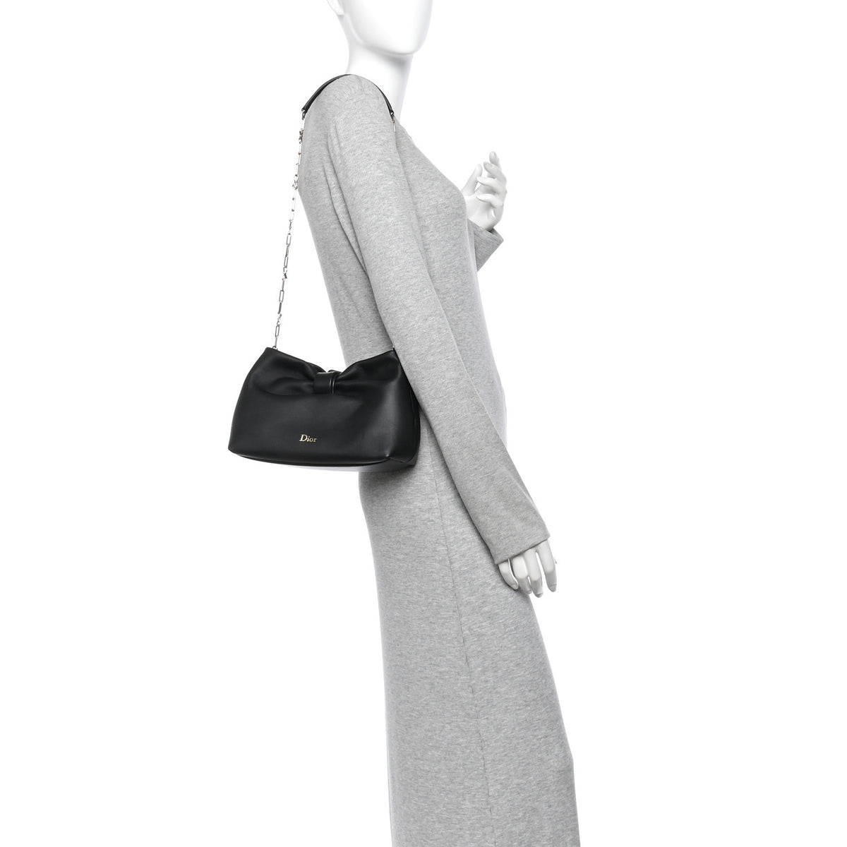 Christian Dior Lambskin Small Bow Bag Black 2 of 11