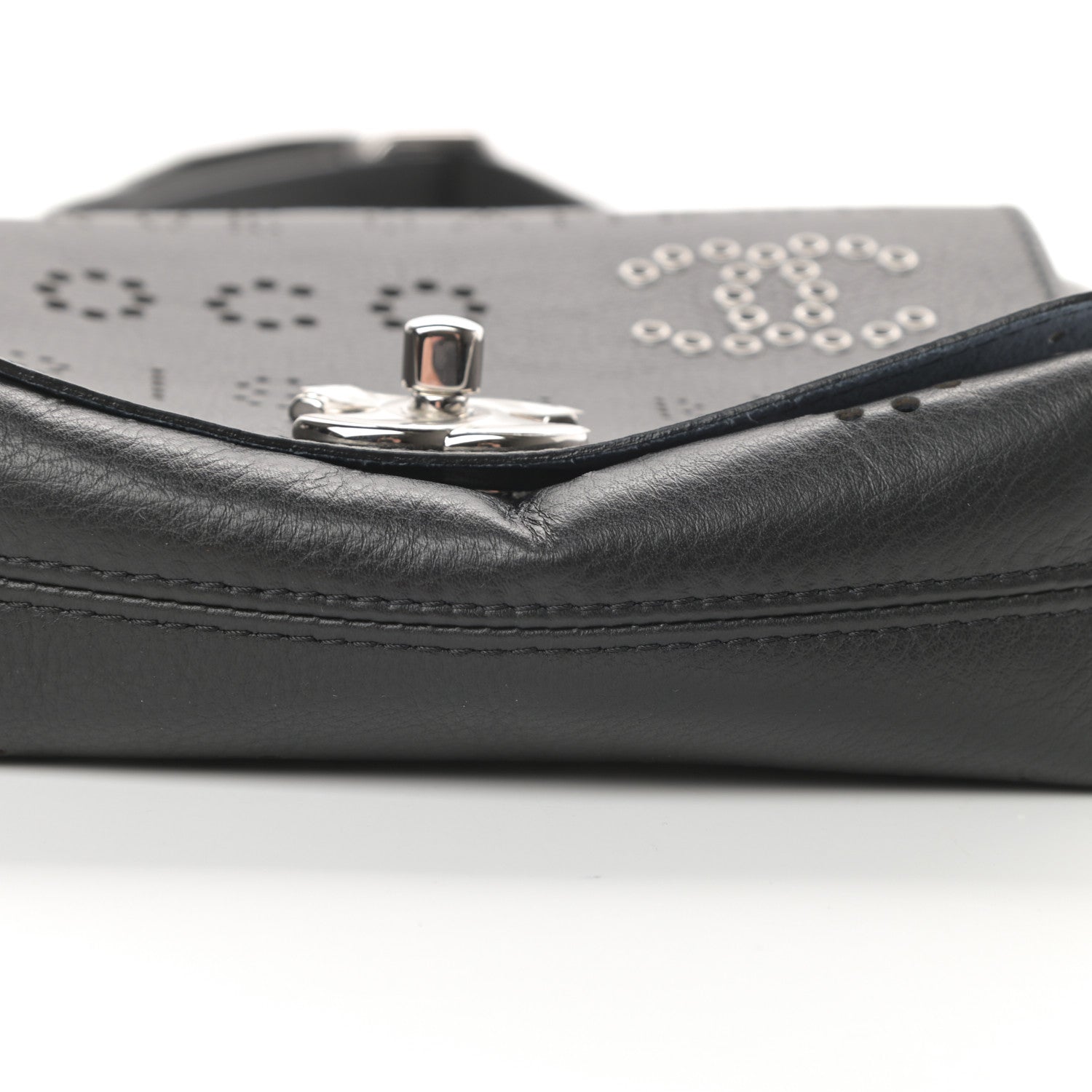 Chanel Calfskin Tweed Eyelet Flap Bag Black 13 of 15
