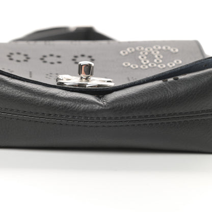Chanel Calfskin Tweed Eyelet Flap Bag Black 13 of 15
