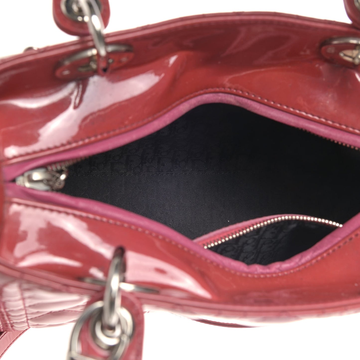 Patent Cannage Medium Lady Dior Red