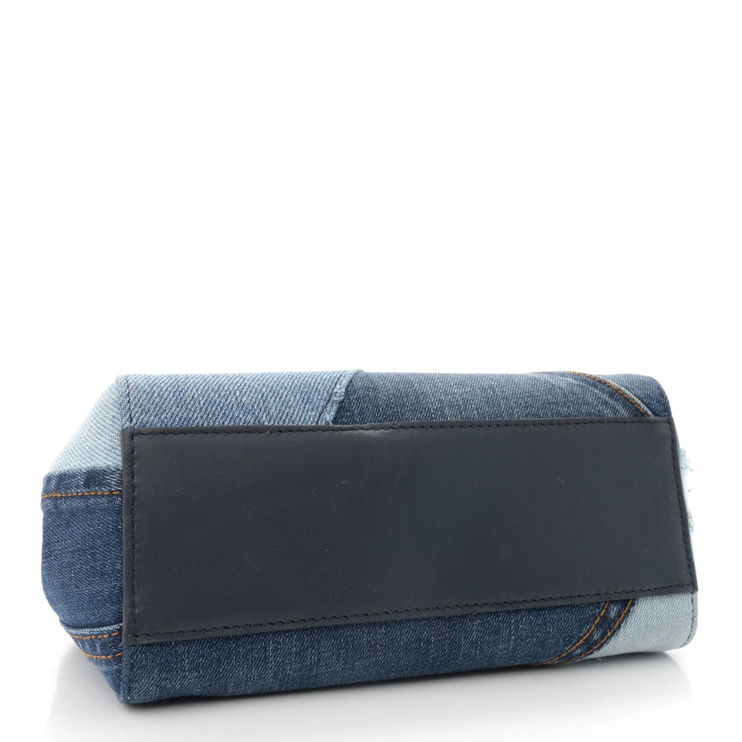 Dolce & Gabbana Calfskin Denim Patchwork Mini Miss Sicily Satchel Blue 4 of 10