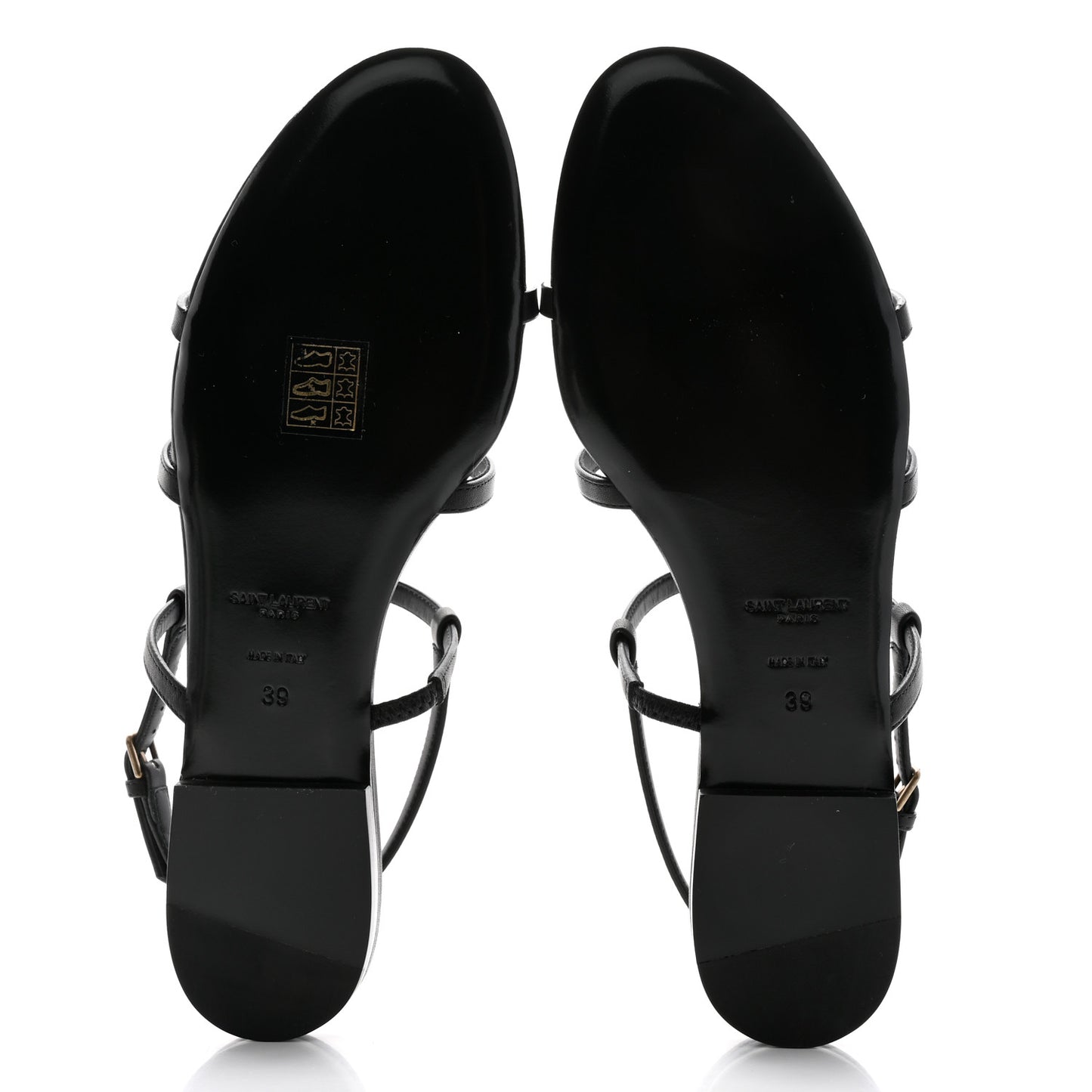 Patent Calfskin Cassandra Monogram Sandals 39 Black