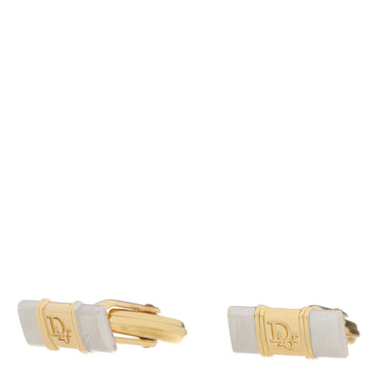 Christian Dior Homme Logo Cufflinks Gold Silver 3 of 9