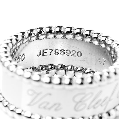 Van Cleef & Arpels 18K White Gold Perlee Signature Ring 47 4 7 of 7
