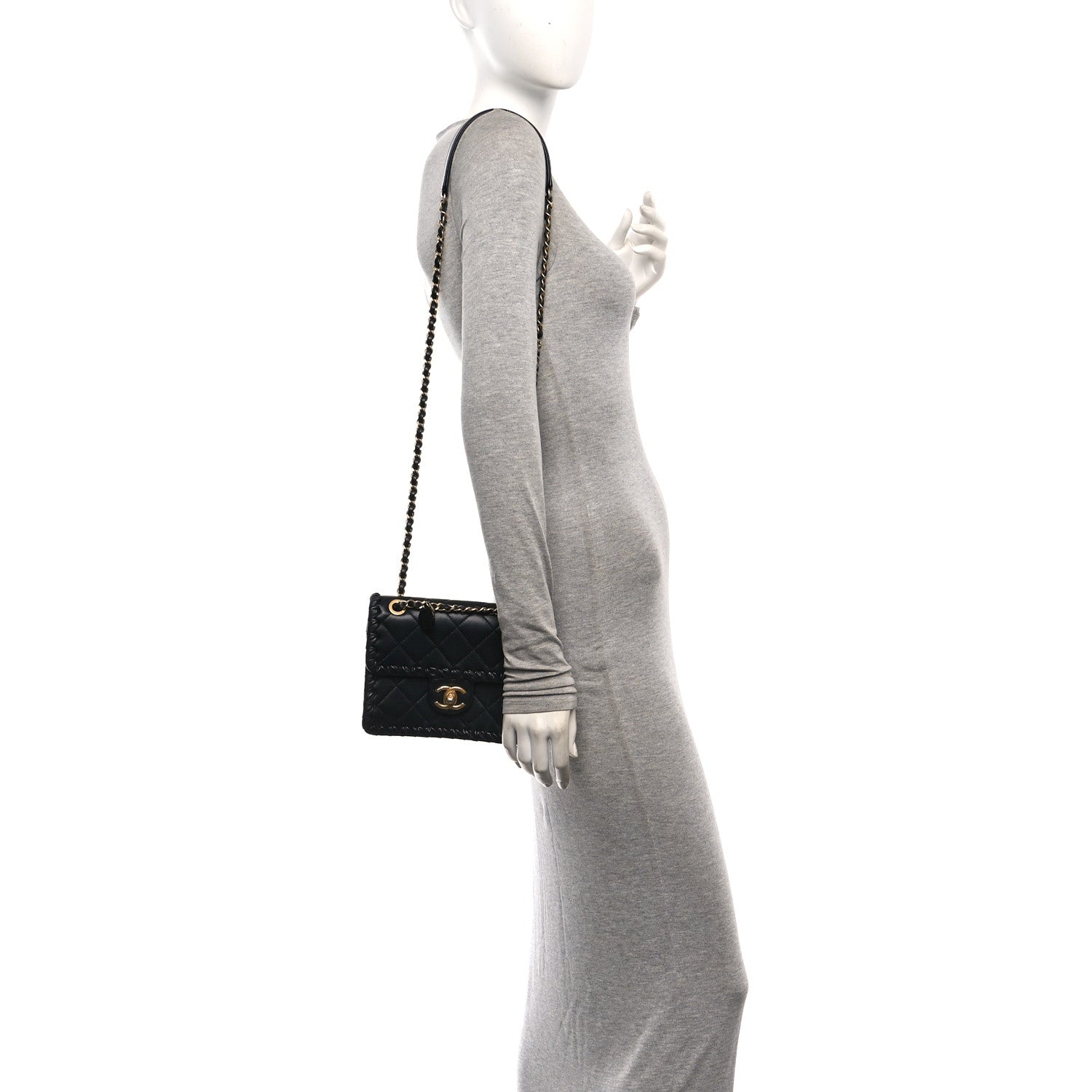 Chanel Calfskin Braided Mini My Own Frame Flap Black 2 of 11