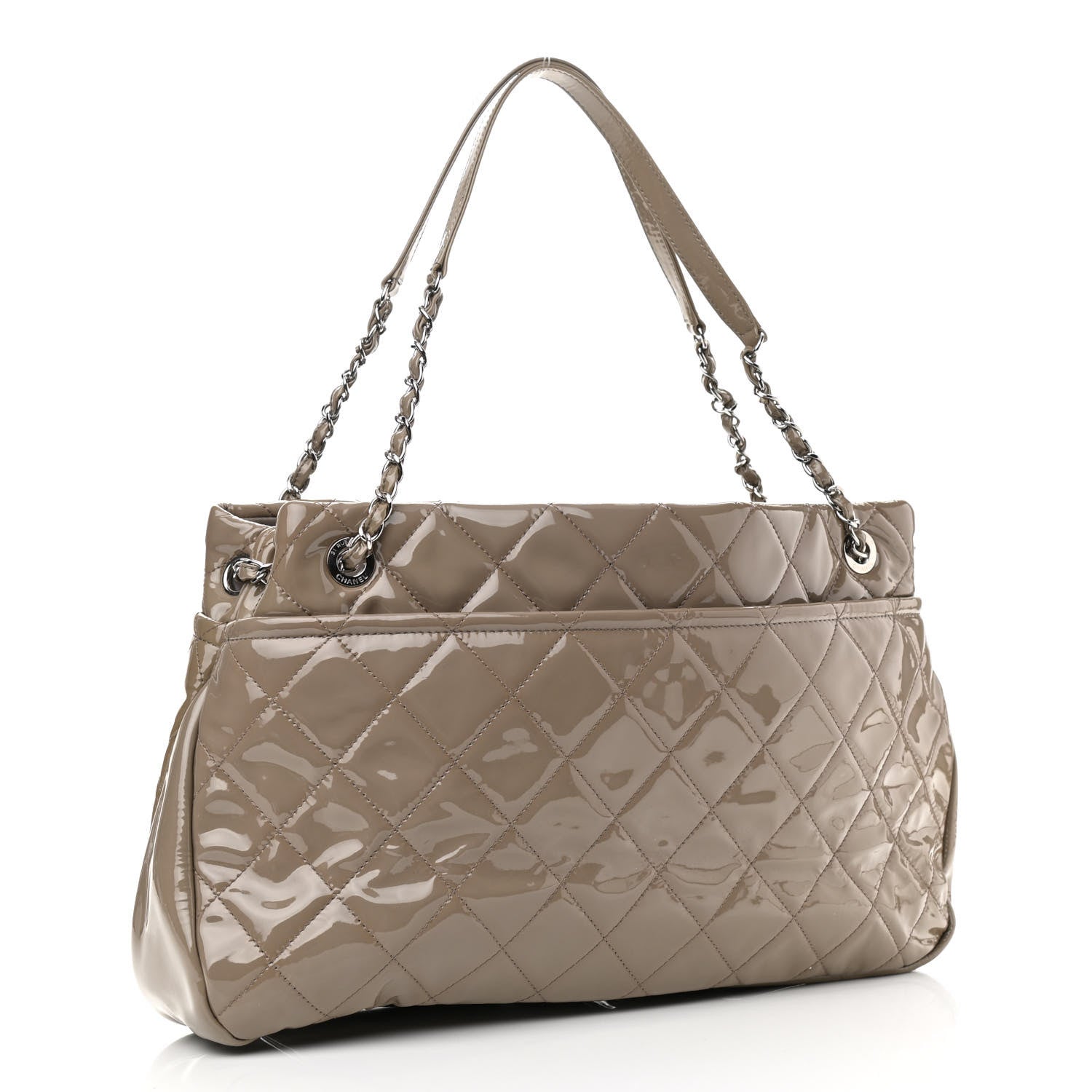 Chanel Patent Quilted Timeless CC Soft Tote Beige 3 of 11
