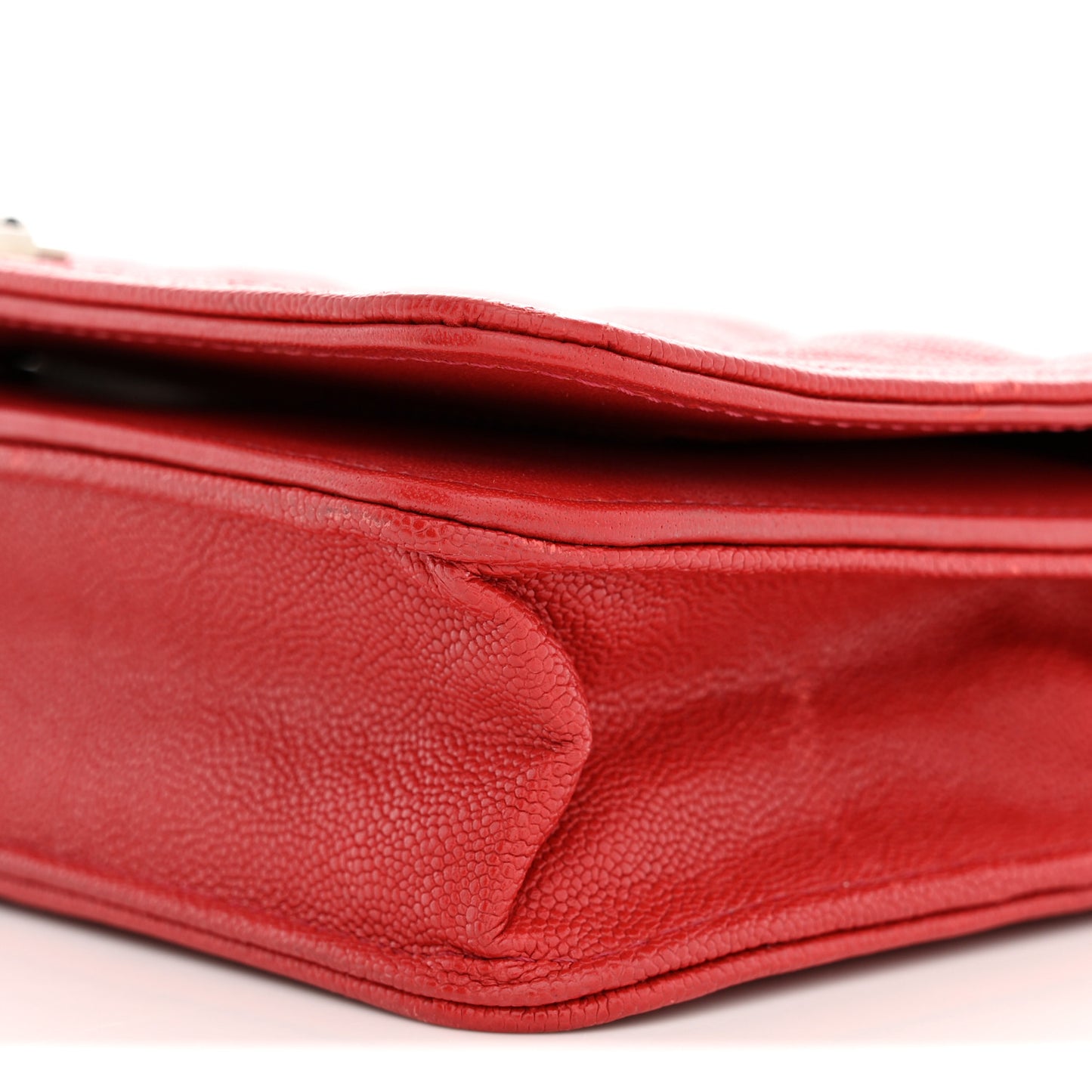 Caviar Quilted Boy Wallet On Chain WOC Red Red