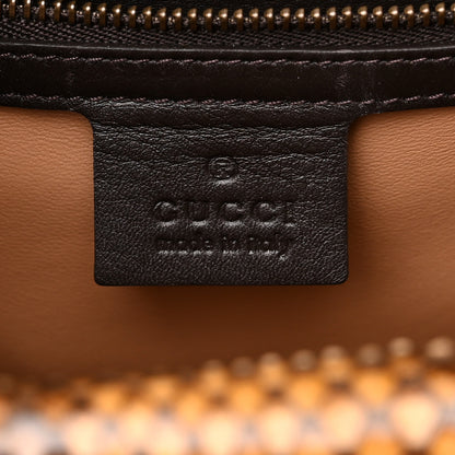 Gucci Snakeskin Crystal Web Crystal Medium Linea Top Handle Bag Acacio Honey 7 of 12