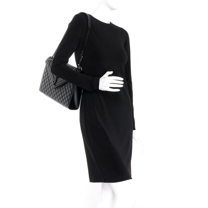 Saint Laurent Grain De Poudre Textured Mixed Matelasse Large Triquilt Monogram Monochrome Satchel Black 3 of 8