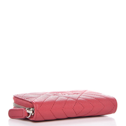 Chanel Caviar Quilted Diamond CC Duo Zip Coin Purse Pink 4 of 8