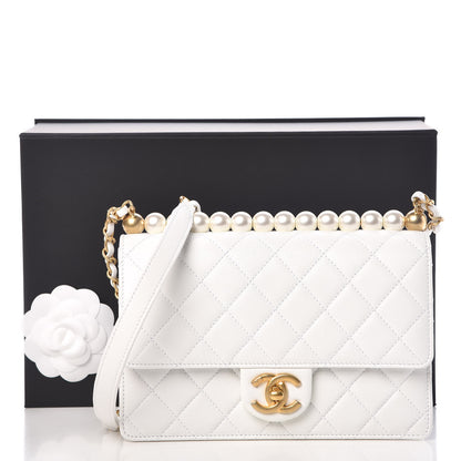 Chanel Lambskin Quilted Small Chic Pearls Flap White 10 of 10