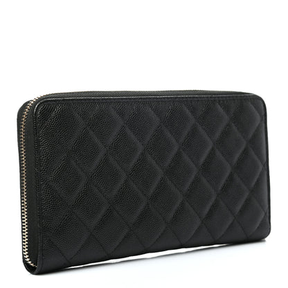 Chanel Caviar Quilted Large Zip Around Organizer Wallet Black 3 of 8