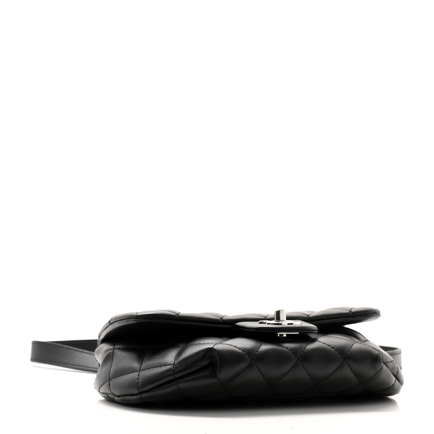 Chanel Calfskin Quilted CC Uniform Flap Belt Bag Black 4 of 11
